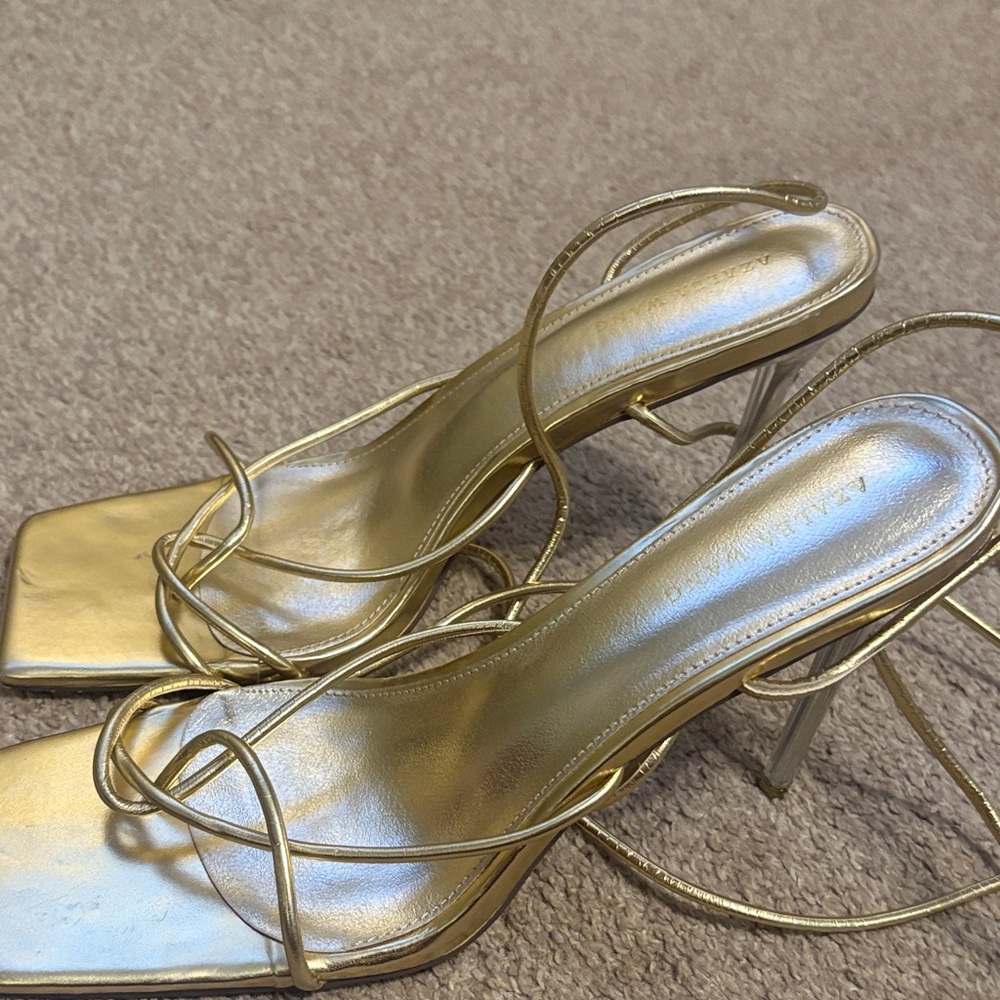 Elegant Gold Strappy Heels